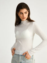 Textured Cover Up Long Sleeve Blouse